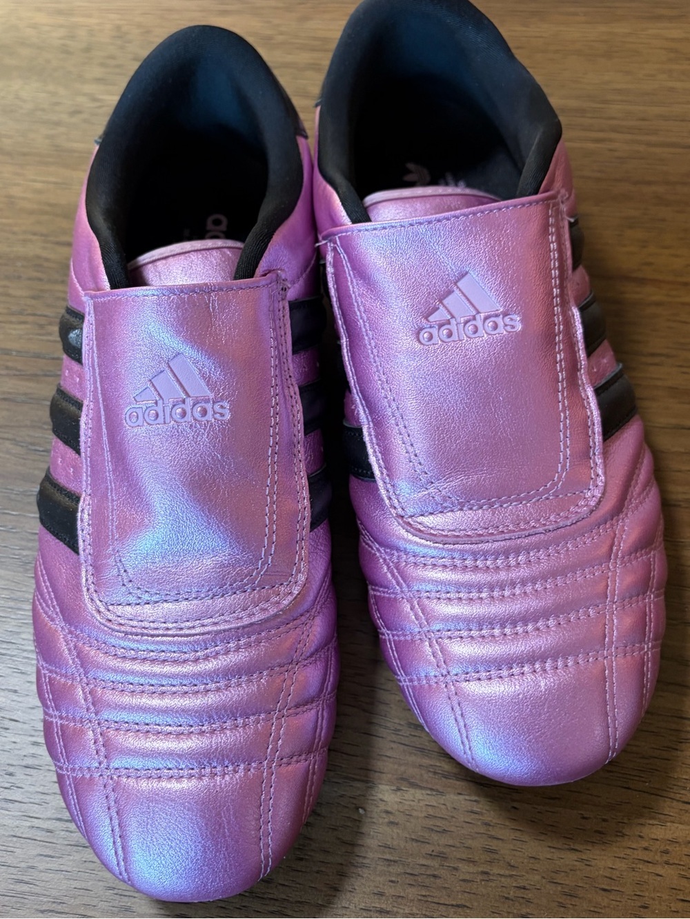 Women’s Adidas Pink Metallic Taekwondo Martial Arts Shoes Slip-On Sneaker